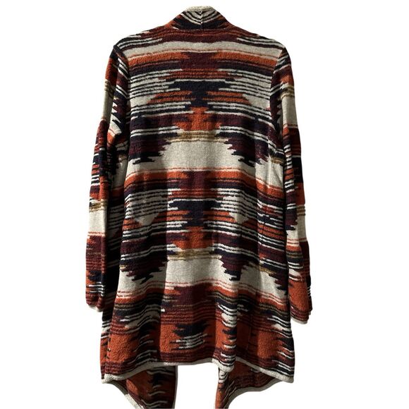 Lucky Brand Women's Drape Waterfall Open Front Aztec Cardigan Multicolor Medium - Picture 5 of 8